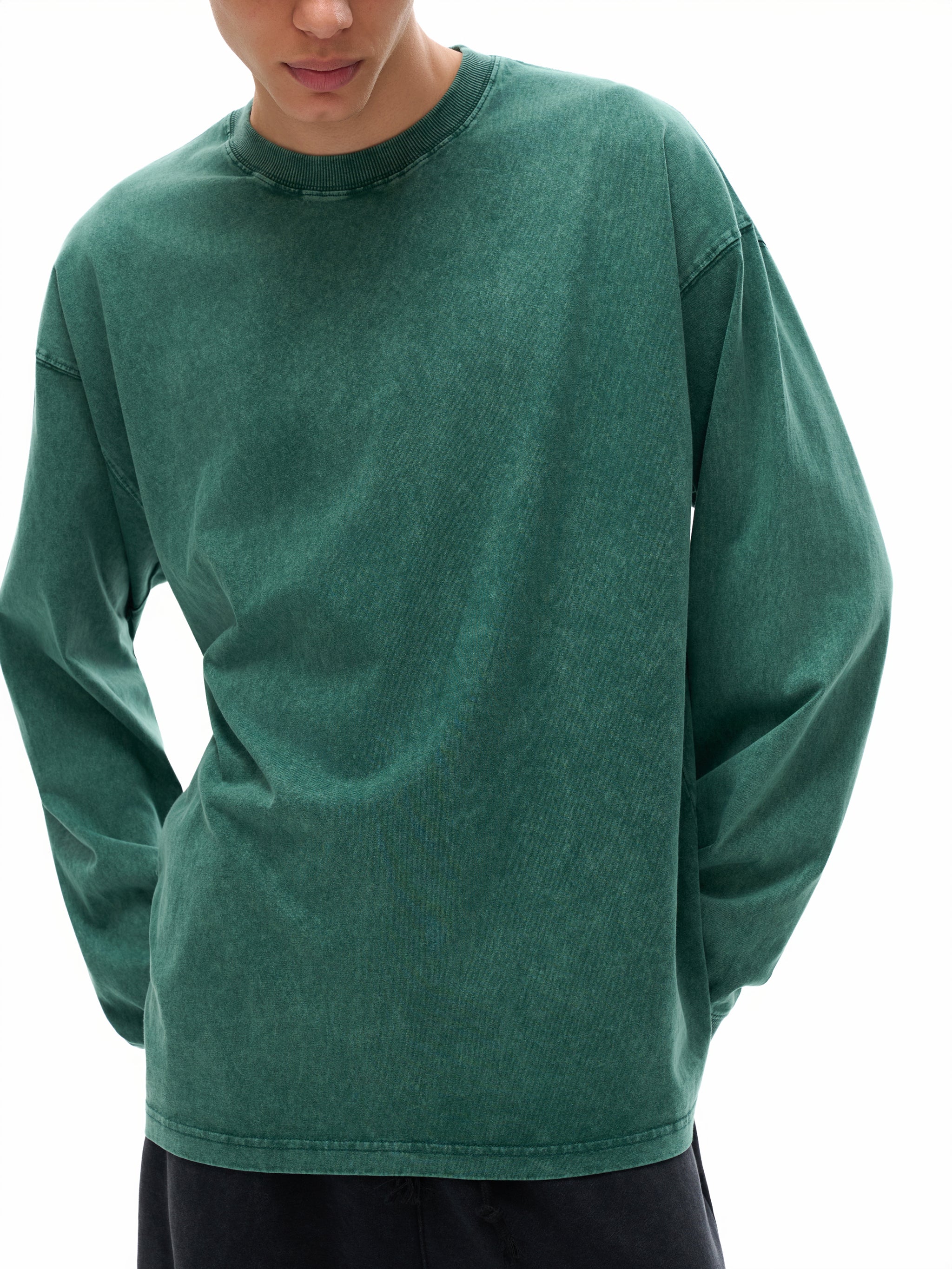 Acid Wash Oversize Long Sleeve T-Shirt (R00099-C001-V3)