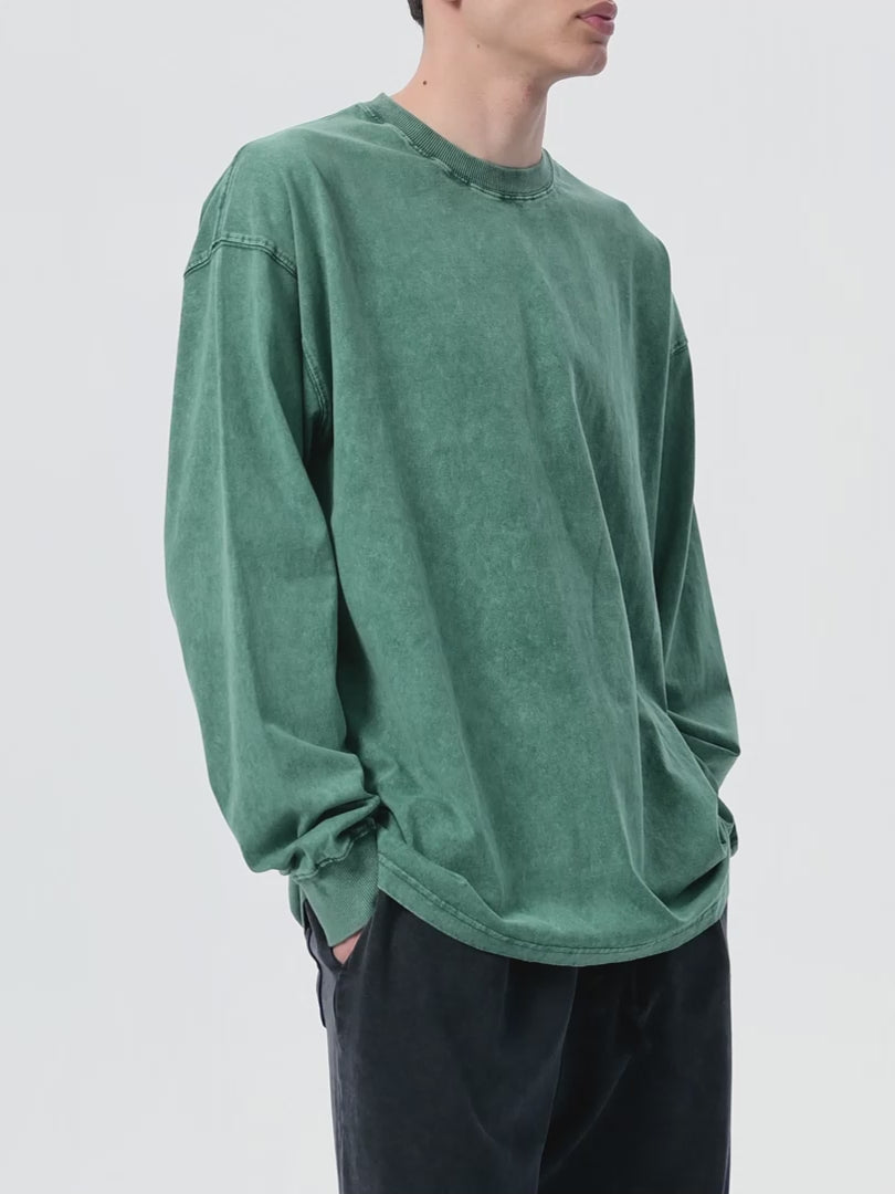 Acid Wash Oversize Long Sleeve T-Shirt (R00099-C001-V3)