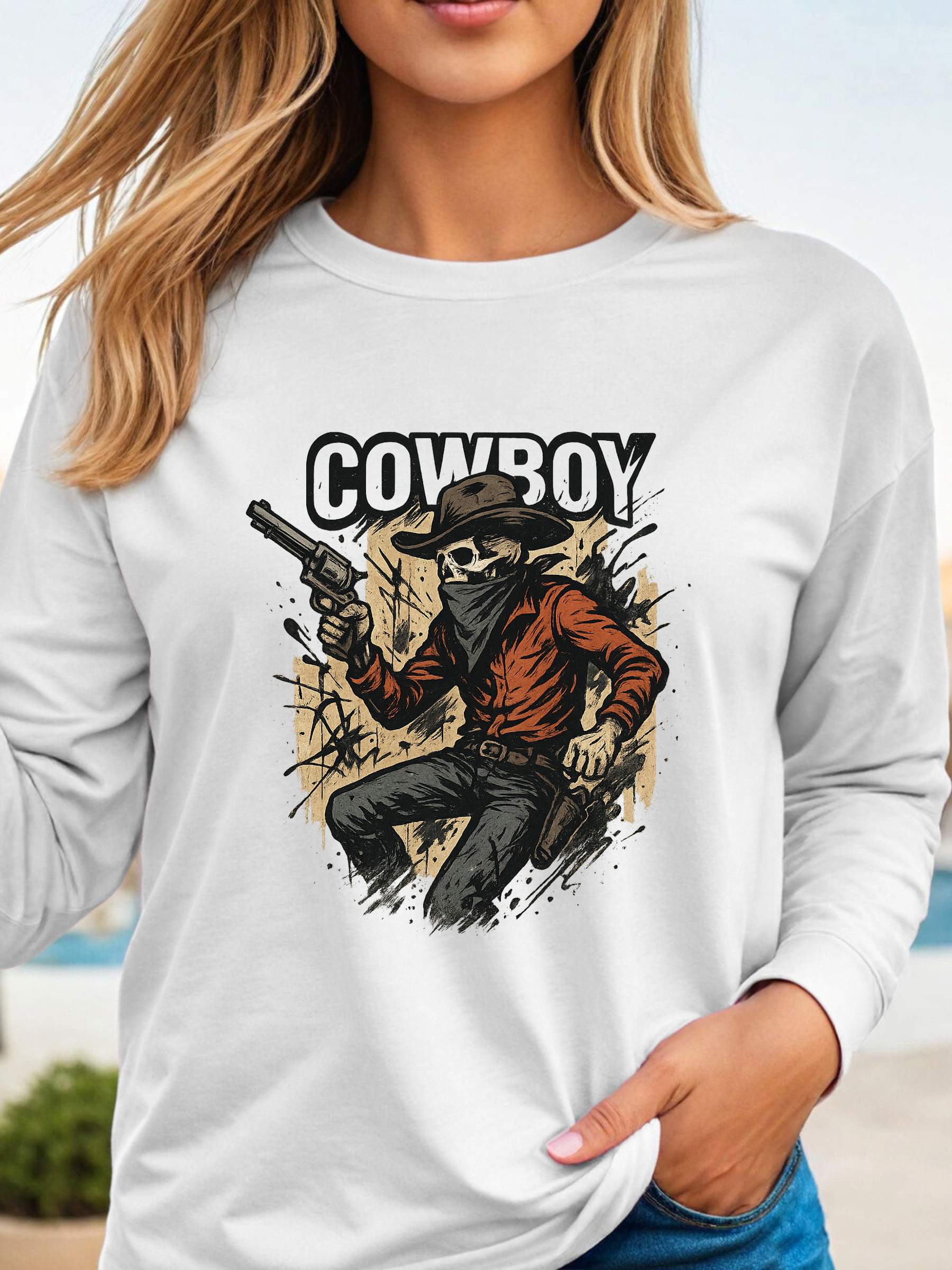 DG502 / CREW NECK LONGSLEEVE T-SHIRT 180G 5.3OZ DTF PRINT RUSH SERVICE LA