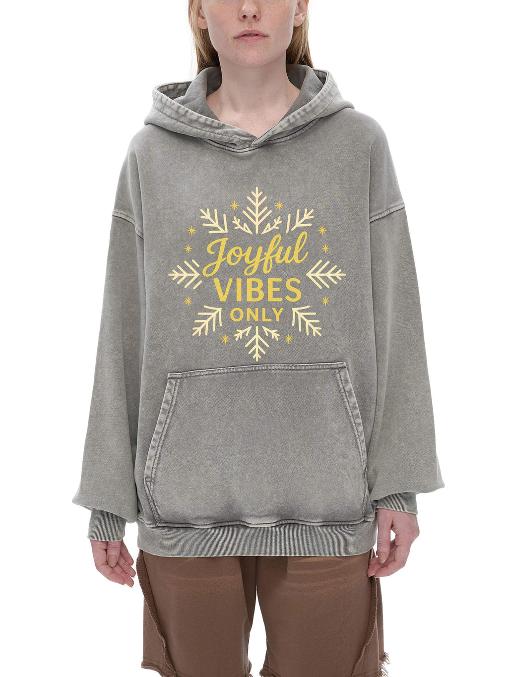 R00104-C001-V5 / SNOW WASHED LOOSE COTTON HOODIE 420G 12.4OZ DTG PRINT RUSH
