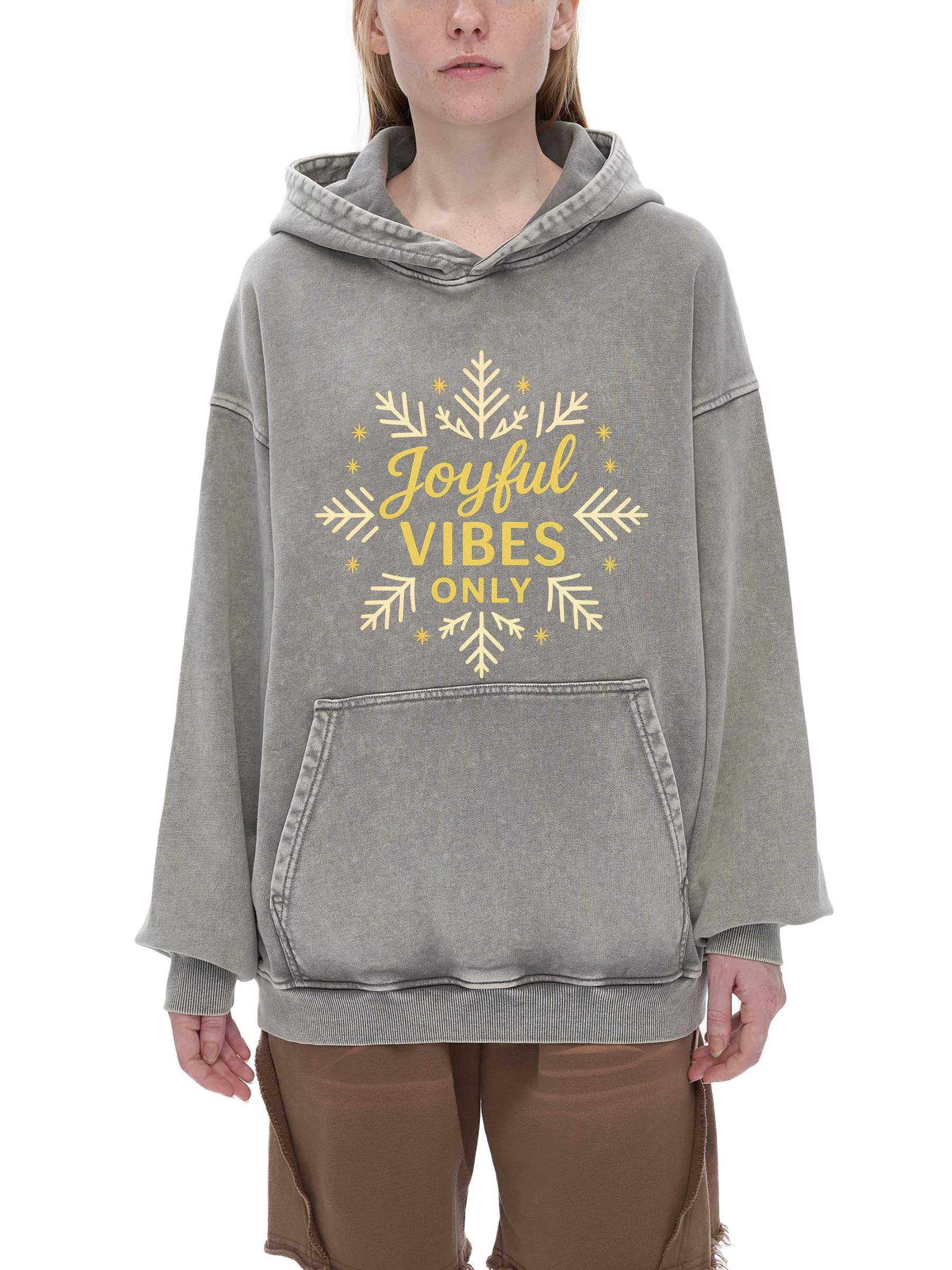 R00104-C001-V5 / SNOW WASHED LOOSE COTTON HOODIE 420G 12.4OZ DTG PRINT RUSH