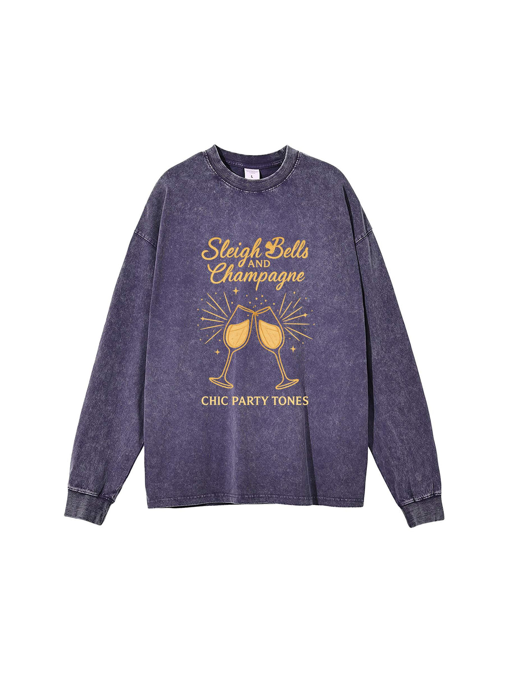 R00099-C001-V3 / ACID WASH OVERSIZE LONG SLEEVE T-SHIRT 250G 7.4OZ DTG PRINT RUSH SERVICE LA