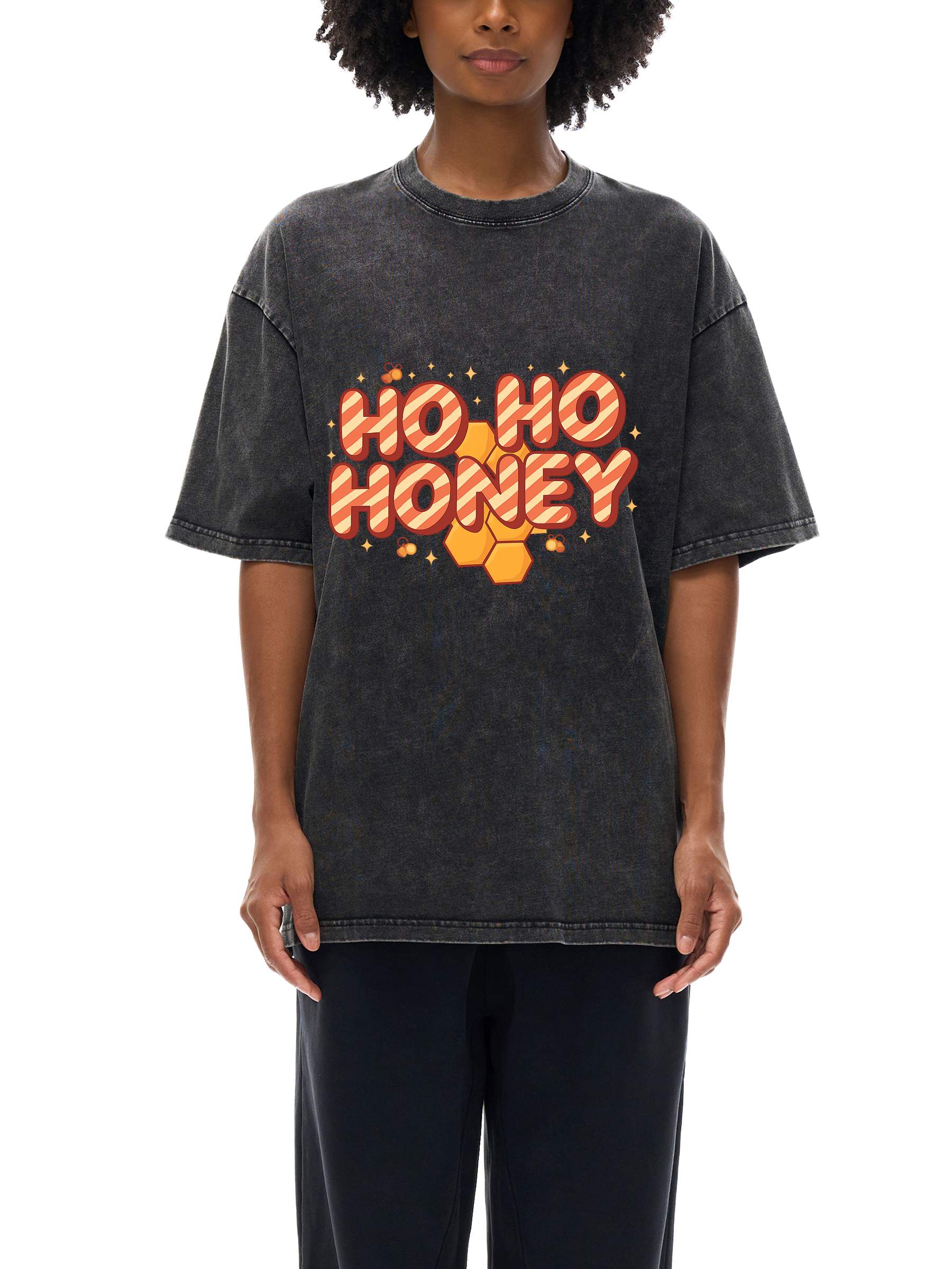 R00037-C001-V9 / SNOW WASHED OVERSIZED COTTON T-SHIRT 250G 7.4OZ DTG PRINT RUSH SERVICE LA