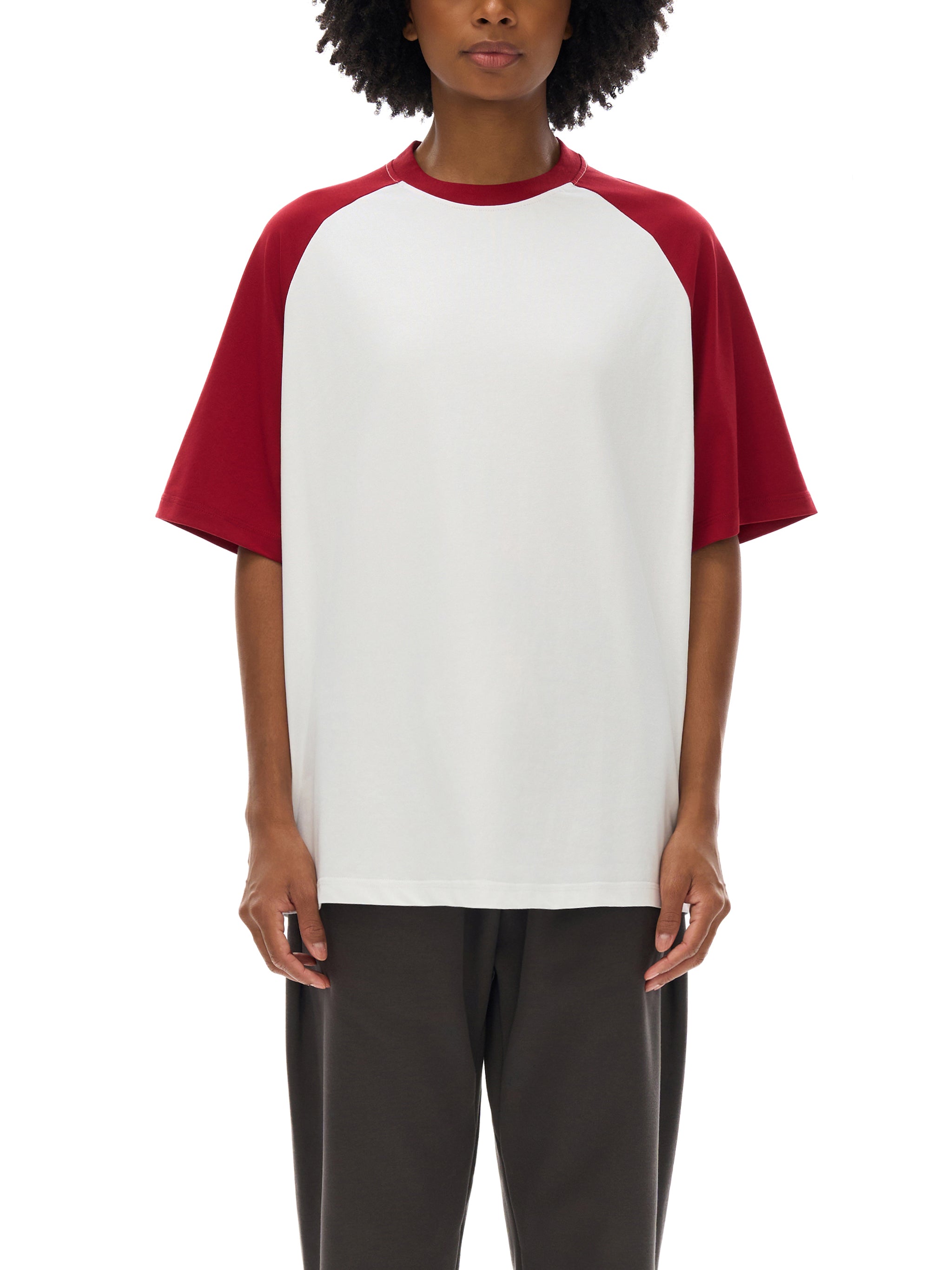 RU0009-C001-V3 / COLOR-BLOCKED RAGLAN SLEEVE T-SHIRT 250G 7.4OZ DTG PRINT RUSH SERVICE LA