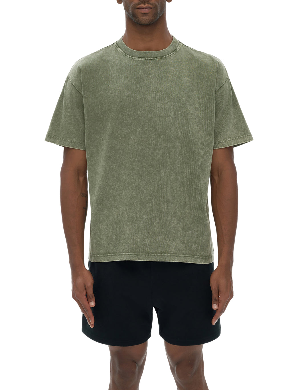 RU0025-C001-V6 / HEAVYWEIGHT SNOW WASHED OVERSIZE T-SHIRT 300G 8.8OZ DTG PRINT RUSH SERVICE LA