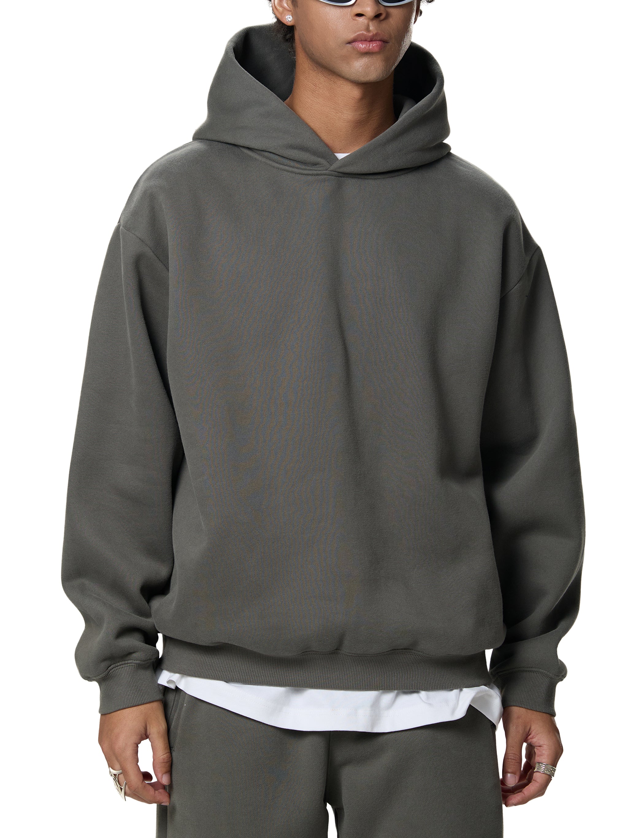 RU0118-C001-V2 / FLEECED BOXY HOODIE 350G 10.3OZ DTG PRINT RUSH SERVICE LA