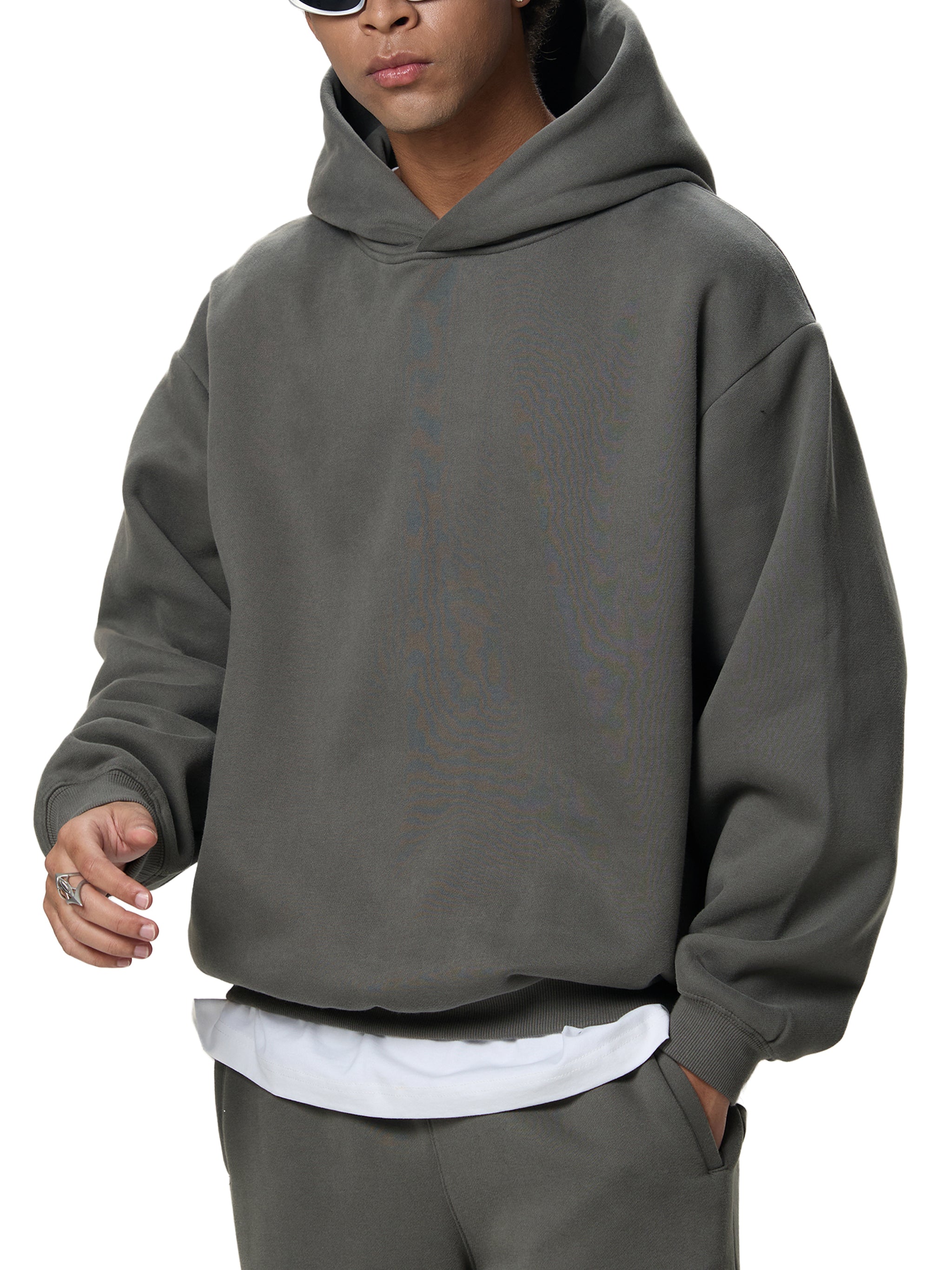 RU0118-C001-V2 / FLEECED BOXY HOODIE 350G 10.3OZ DTG PRINT RUSH SERVICE LA