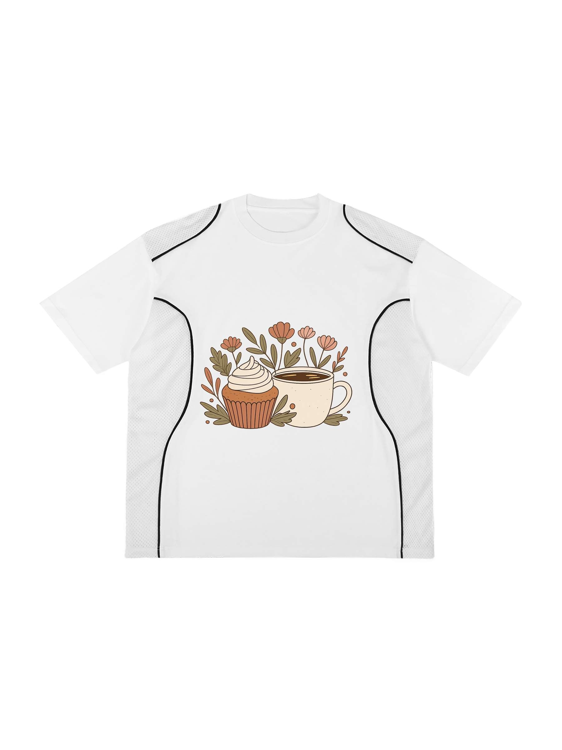 RT0018-C001-V2 / CONTRAST PIPED PANEL T-SHIRT 240G 7.1OZ DTG PRINT RUSH SERVICE LA