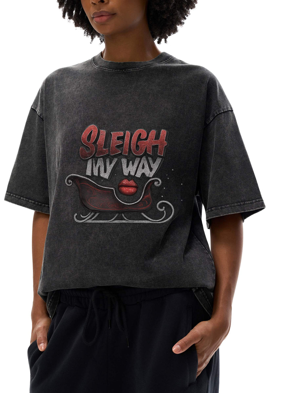 R00037-C001-V9 / SNOW WASHED OVERSIZED COTTON T-SHIRT 250G 7.4OZ DTG PRINT RUSH SERVICE LA