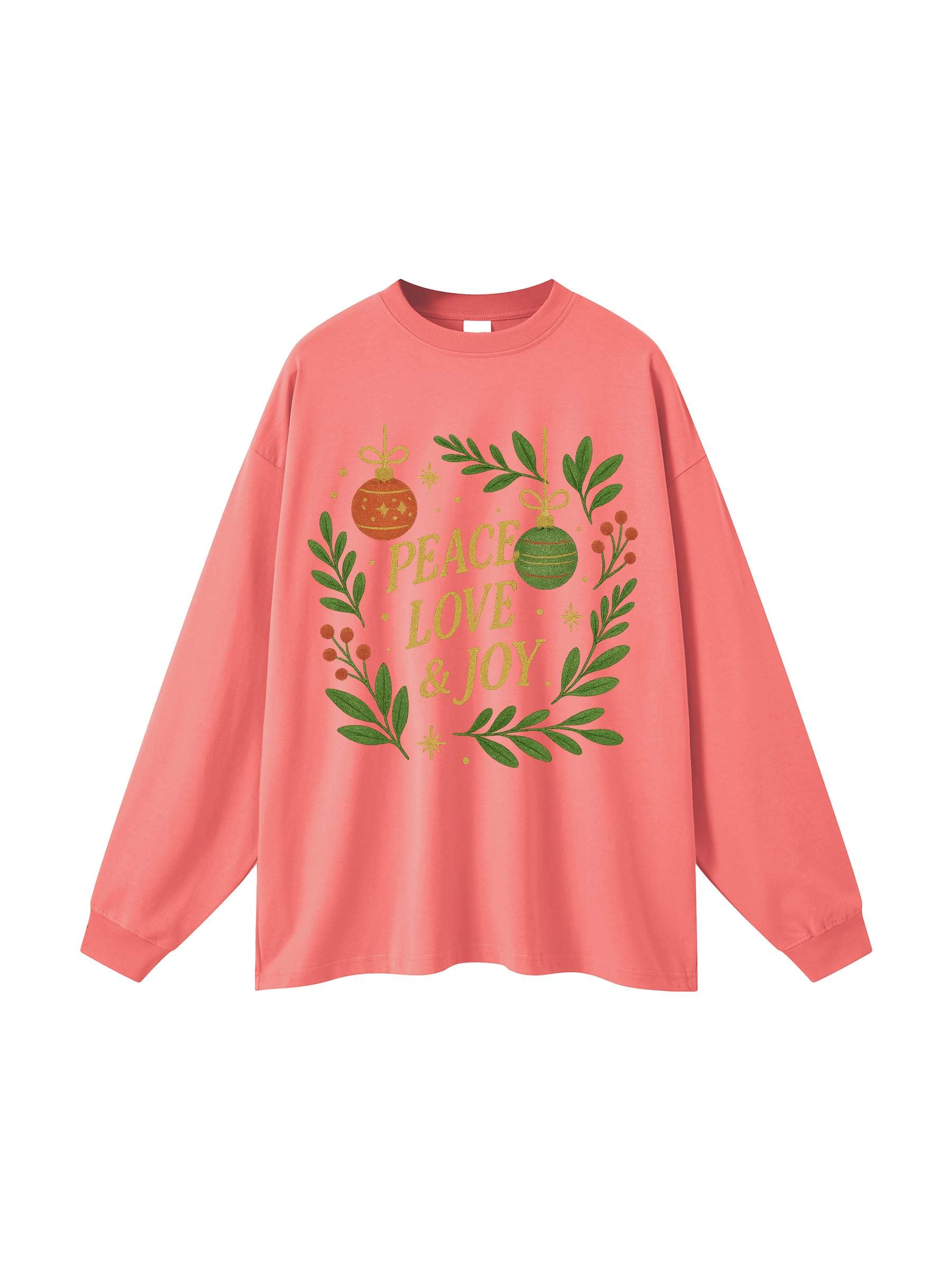 R00281-C001-V3 / OVERSIZED UNISEX LONG SLEEVE T-SHIRT 305G 9.0OZ DTG PRINT RUSH SERVICE LA