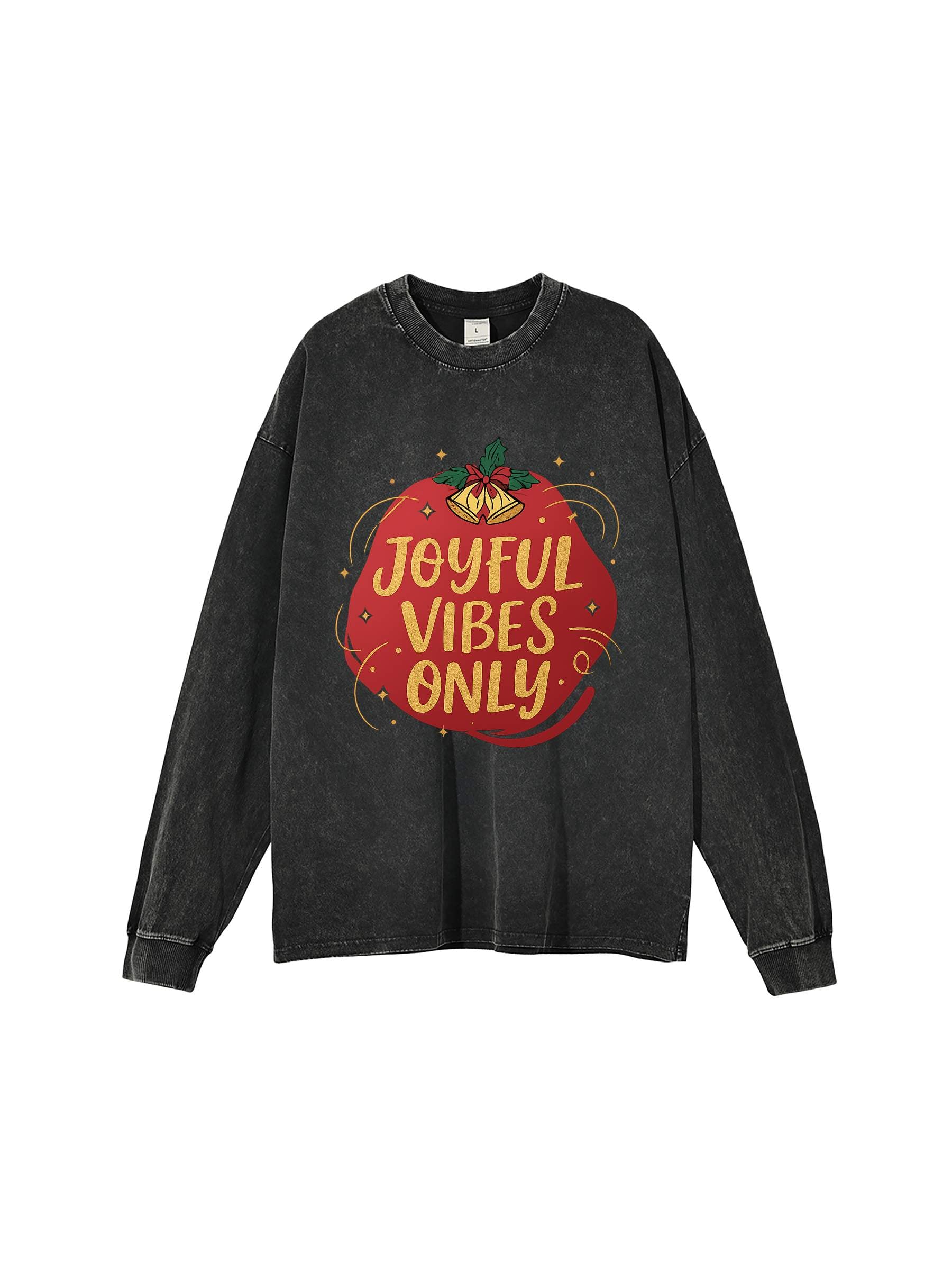 R00099-C001-V3 / ACID WASH OVERSIZE LONG SLEEVE T-SHIRT 250G 7.4OZ DTG PRINT RUSH SERVICE LA