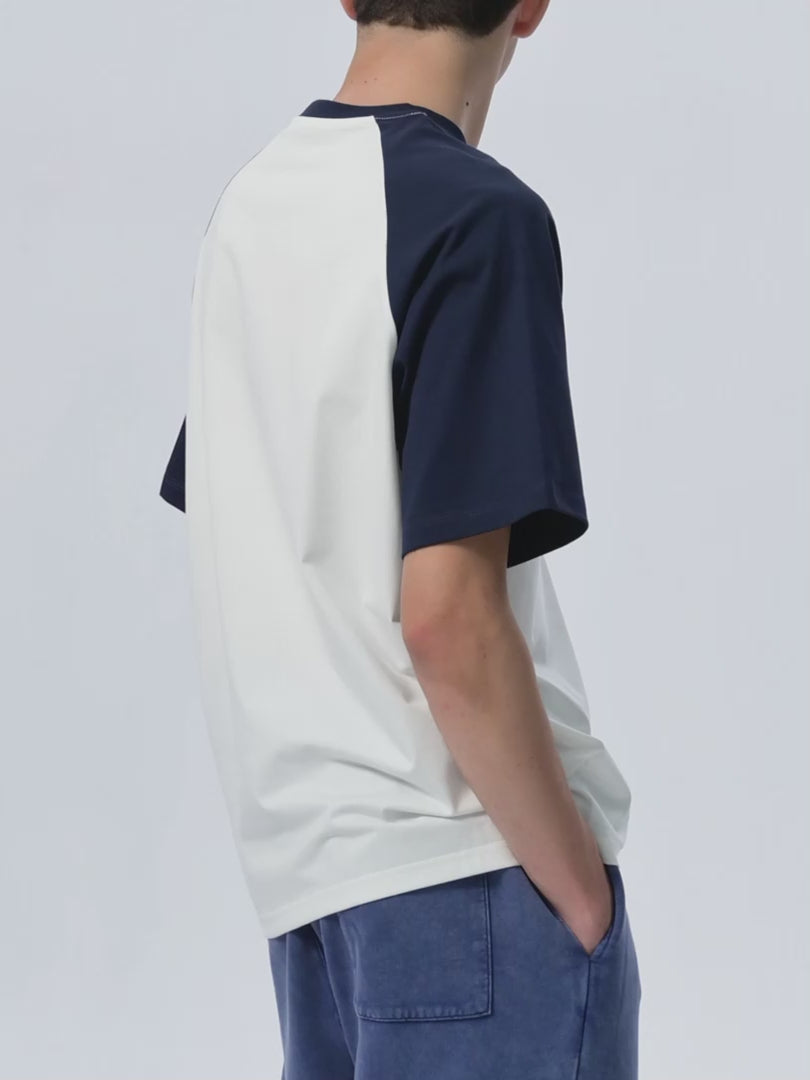 RU0009-C001-V3 / COLOR-BLOCKED RAGLAN SLEEVE T-SHIRT 250G 7.4OZ DTG PRINT RUSH SERVICE LA