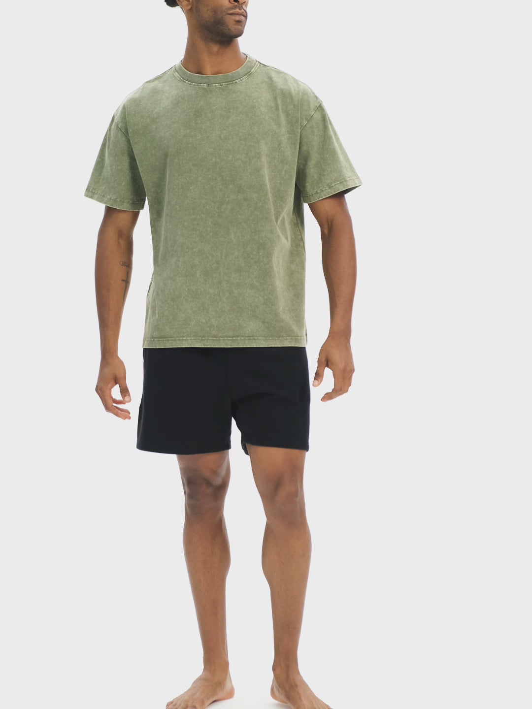 RU0025-C001-V6 / HEAVYWEIGHT SNOW WASHED OVERSIZE T-SHIRT 300G 8.8OZ DTG PRINT RUSH SERVICE LA