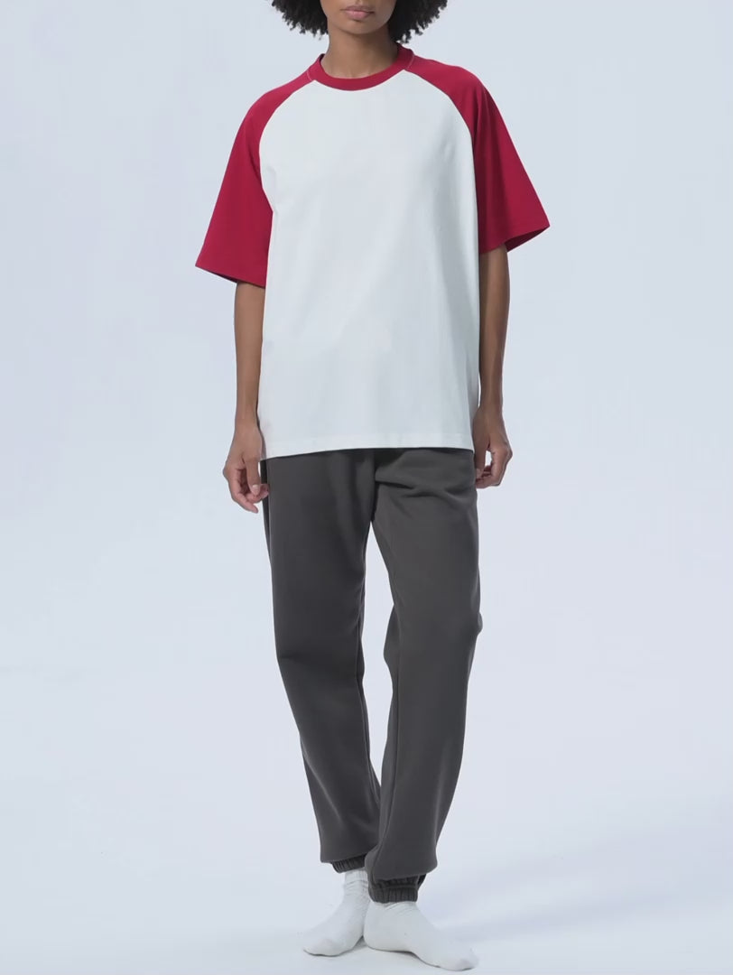 RU0009-C001-V3 / COLOR-BLOCKED RAGLAN SLEEVE T-SHIRT 250G 7.4OZ DTG PRINT RUSH SERVICE LA